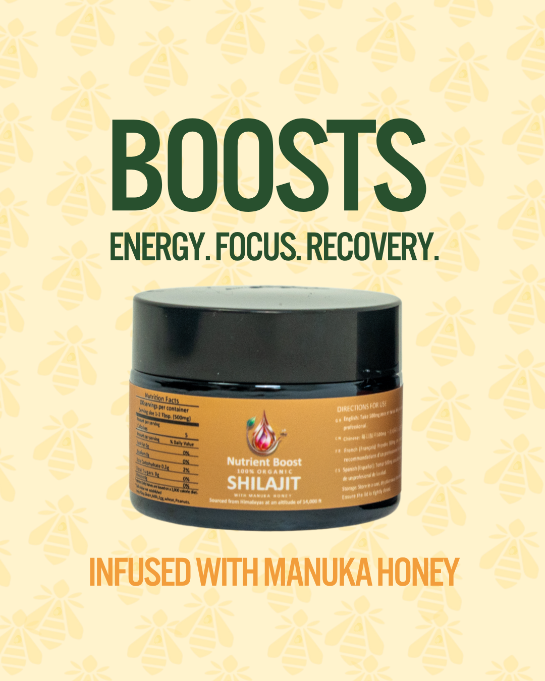 Organic Shilajit Resin – With NZ Raw Manuka Honey 🍯