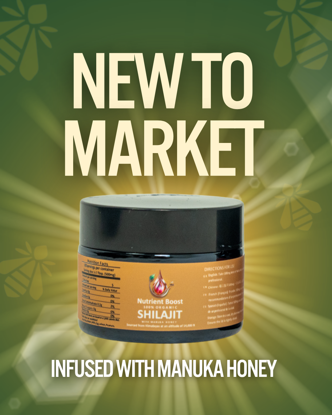 Organic Shilajit Resin – With NZ Raw Manuka Honey 🍯